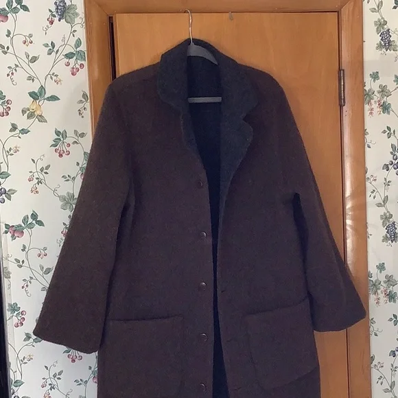 J. Jill Alpaca Lambs wool coat (charcoal/brown, reversible) - Picture 3 of 8